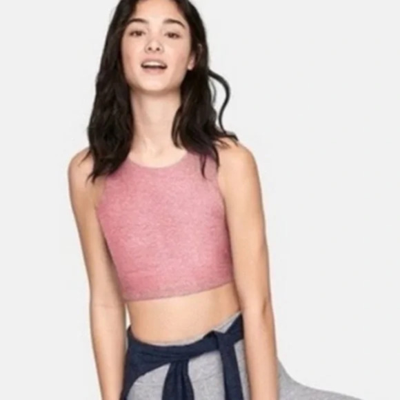 Outdoor Voices Venus Crew Neck Colorblock Crop Top Pink S - Picture 3 of 7